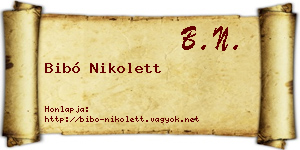 Bibó Nikolett névjegykártya